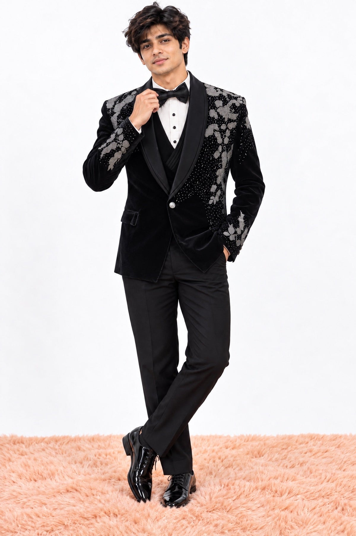 Black Designer 5 Piece Suit