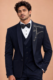 Blue Designer 5 Piece Suit