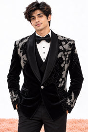 Black Designer 5 Piece Suit