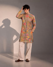 Multi Color Embroidered Kurta Pajama for Men