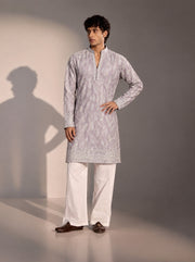 Lilac Embellished  Kurta Pajama for Men
