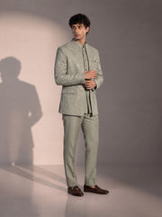 Pista paisley jodhpuri indowestern suit for men - three-quarter view