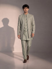 Pista paisley jodhpuri indowestern suit for men - full look